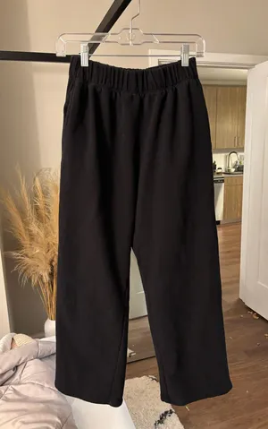 Forever 21 Black Wide-Leg Sweatpants thumbnail 1
