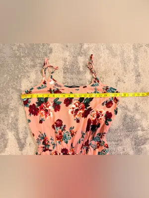 Ambiance Peach Floral Romper with pockets thumbnail 6