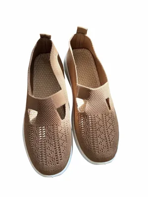 Breathable Knit Walking Sneakers – Lightweight Slip-On Comfort Shoes thumbnail 2