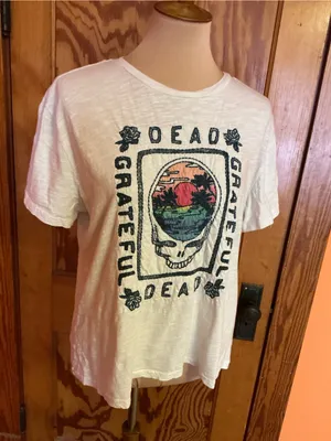 Grateful Dead Lucky Brand Embroidered Steal Your Face T Shirt Medium Cotton thumbnail 8