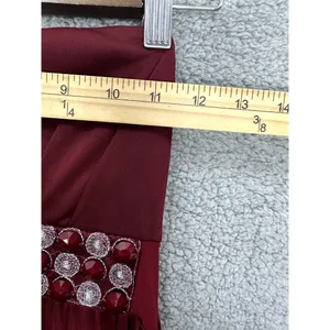 Vintage Y2K Babydoll‎ Maxi Dress Womens Small Red Beaded Chiffon Fairy HOCO Prom thumbnail 5