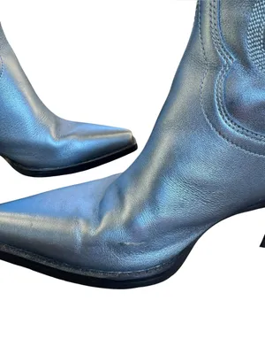 Jeffrey Campbell - Dagget in Light Blue Metallic Cowboy Boots 7 thumbnail 5