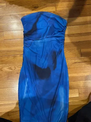Blue Strapless Dress Size M thumbnail 4