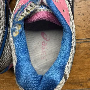 Asics Gel Venture 4 Gray Pink Blue Shoes Sneakers All Terrain‎ Womens Size 6 thumbnail 8