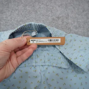 SKIMS Women's Size Medium Cotton Jersey Micro Floral Shorts Powder Blue NWT thumbnail 3
