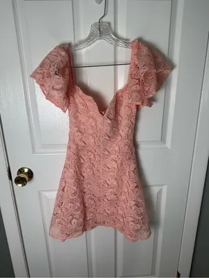 House of CB Verity Perfectly Pink Floral Lace Mini Dress XS thumbnail 2