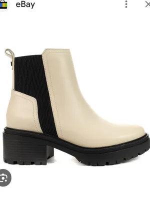 Naturalizer Jadyn Porcelain Leather Chelsea Boots Booties Lug Sole Chunky Size 7 thumbnail 4