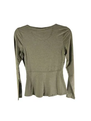 Universal Standard Mia Long Sleeve Easy Active Tee Olive Green 4XS US 00-0 thumbnail 2