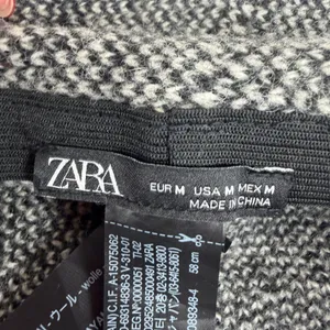 Zara Medium Wool Blend Beret Grey Textured Knit Winter Hat French Chic Accessory thumbnail 8