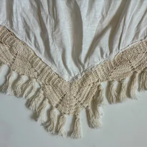 Free People Womens White Cotton Crochet Tassel Handkerchief‎ Tube Top Small Boho thumbnail 6