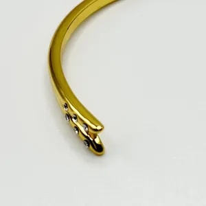 Michelle Campbell Gold Talon Open‎ Bangle Cuff with Rhinestones thumbnail 2