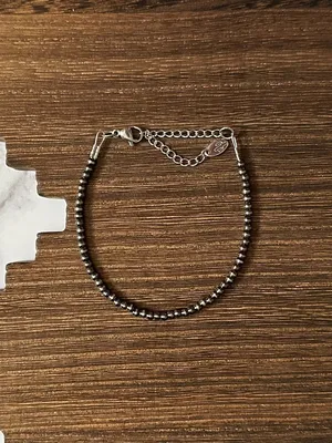 Handmade 3mm Brushed Steel Western Pearl Bracelet thumbnail 2