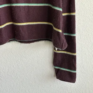 Free People Make You Mine Sweater Sz M Striped Crop 90’s Oversized thumbnail 9