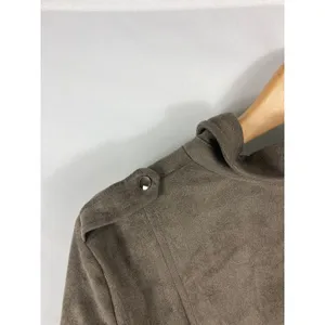 Lulus Faux Suede Brown Zip Up Jacket Size Large thumbnail 4