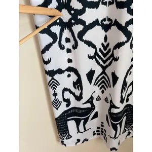 Sheridan French Callie Large Midi Dress Black White Peacock Print Resort Tribal thumbnail 9