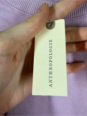 Anthropologie Maeve NWT Purple Big Top Cinch Tie Sides Ruffle Sleeve Sweatshirt thumbnail 4