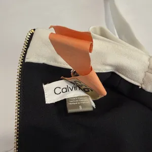 Calvin Klein‎ Black White Bow High Neck Sleeveless Stretch Crepe Sheath Dress 8 thumbnail 9