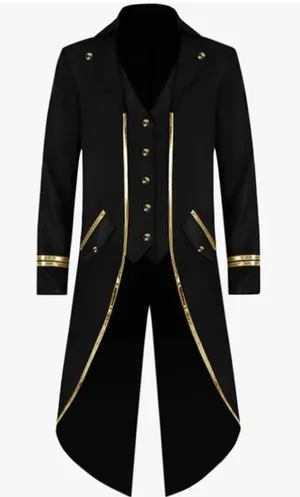 NEW Mens Steampunk Victorian Jacket Gothic Tailcoat Costume M thumbnail 1