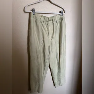 Madewell Tapered Huston Pull-On Crop Pants Sz‎ Medium Faded Seagrass thumbnail 4