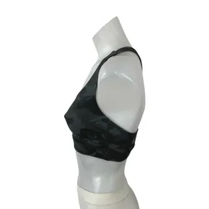 Lululemon Black Cross Back Scoop Neck Workout Athletic Sports Bra Crop Top Sz S thumbnail 2
