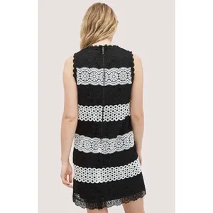 Kate Spade Floral Dot Lace Shift Dress Size‎ 2 Lace Black White thumbnail 2