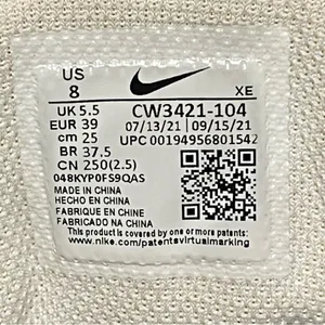Nike Zoom Winflo 8 CW3421-104 Women's White Metallic Silver Running Shoes Size 8 thumbnail 3