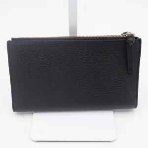 Kate Spade Wallet Womens Large Slim Bifold Black Pebbled Leather Gold Logo Exc thumbnail 3