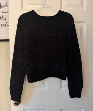 Altar'd State Black Fitted Crewneck Sweater thumbnail 1