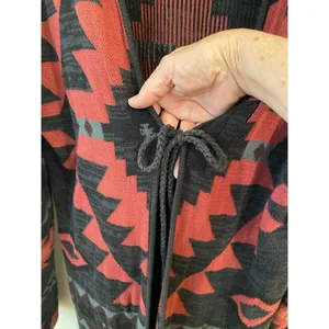 North River Outfitters Long Sleeve Hooded Cardigan Black/Red Women's Size 1X thumbnail 5