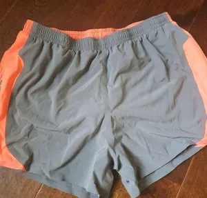 New balance size medium athletic shorts in gray and orange thumbnail 1