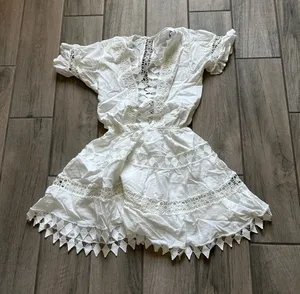 Peixoto White Eyelet Lace Mini Dress thumbnail 1