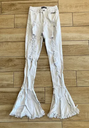 Womens JC&JQ White Flared Jeans - S thumbnail 1