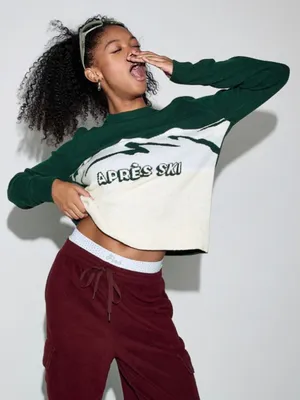 Collegiate Knit Crewneck Sweater - PINK Victoria Secret - Après Ski thumbnail 1