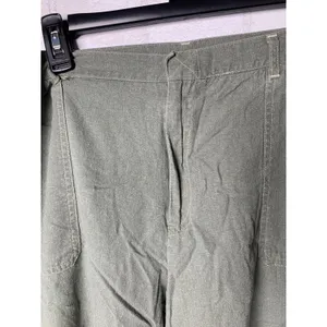 Sag Harbor Sport Capri Pants Woman Olive Green Womens 16W Linen‎ Zip Lagenlook thumbnail 8