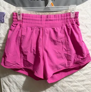 Lululemon Hot Shorts 4" Pink; High Rise thumbnail 1