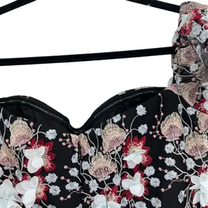 Dress‎ the Population Tara Floral Embroidered Black Multi Dress Size Large thumbnail 9
