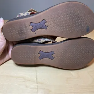 Ariat Poolside Sandals Leather Thong Wedge Cheetah Leopard Ring Padded Brown 9.5 thumbnail 5