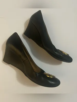Tory Burch Womens Chelsea Black Wedge shoes size 8.5 thumbnail 6