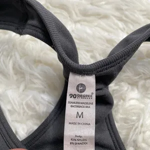 90 Degree Charcoal Grey Seamless Madeline Racerback Bra Workout Gym Activewear thumbnail 5