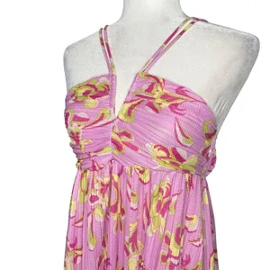 Zara Mini Swing Babydoll Dress M Pink Pleated Backless Gathered Bust‎ Sundress thumbnail 3