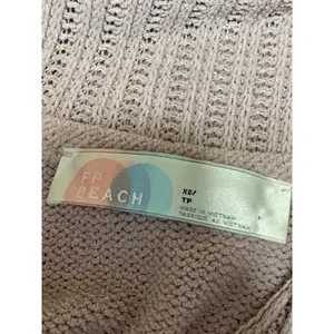 Free People Grace Pink Mauve Collared Pockets Long Sleeve Knit Sweater Top Sz XS thumbnail 3