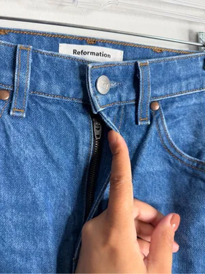Reformation Cowboy High Rise Straight Jean Zenia Size 23 Minimalist French Girl thumbnail 8