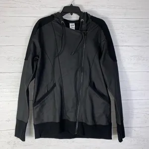 Victoria's Secret VSX Sport Faux Leather Moto Jacket women's size Large thumbnail 2