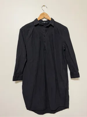 Tuckernuck X Pomander Place Black Polly Pop Collar Relaxed Shirt Dress Small thumbnail 2