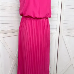Sam Edelman‎ Pleated Skirt Fit Flare Sleeveless Midi Dress Sundress Pink Small thumbnail 7