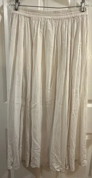 Fashion Bug White Rayon Maxi Skirt thumbnail 1