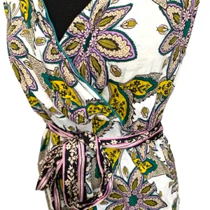 Anthropologie C. Keer bohemian wrap style paisley white tie tank top tunic thumbnail 2
