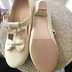 Cream and white Mary Jane 2” heels pumps ballet flats with bows (Size EUR 38) thumbnail 3