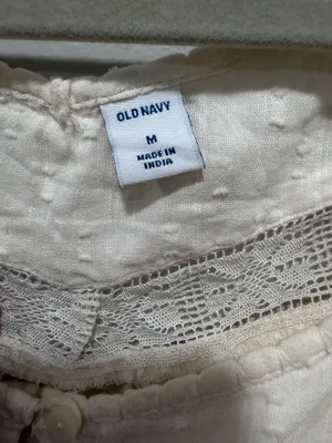 Old Navy Cream Swiss Dot Lace Flutter Sleeve Blouse Top Boho Cottagecore Size medium thumbnail 5