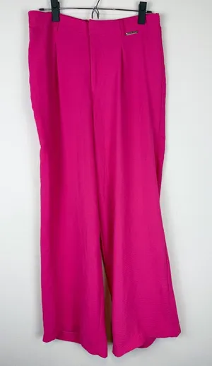 Adrienne Vittadini Hot Pink Gauzy Wide Leg Trousers Size Medium thumbnail 1